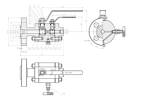 雙堵塞雙排放球閥(RFxNPT) 雙堵塞雙排放球閥(RFxNPT)
